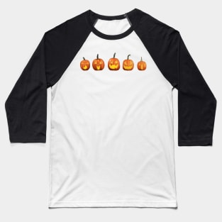 Five Jack 'O Lanterns (Black) Baseball T-Shirt